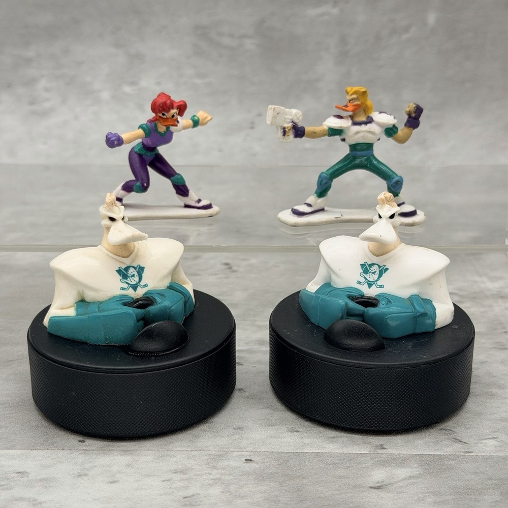 Mighty Ducks Lot 1996 McDonalds Toys Sliding Puck Lot of 4 Figure Vintage